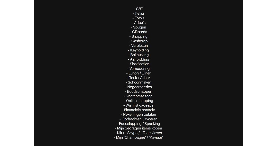 De mogelijkheden van Meesteres Rachel Sparks Rachel Sparks mogelijkheden