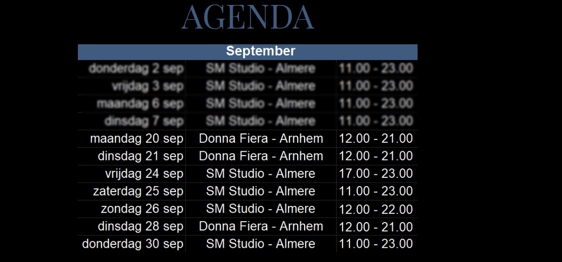 De agenda van site Meesteres Jill D'Vil site Meesteres Jill