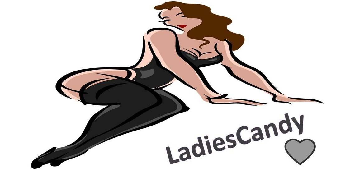 Het logo van Ladies Candy, voor verkoop gedragen slipjes en meer Verkoop gedragen slipjes