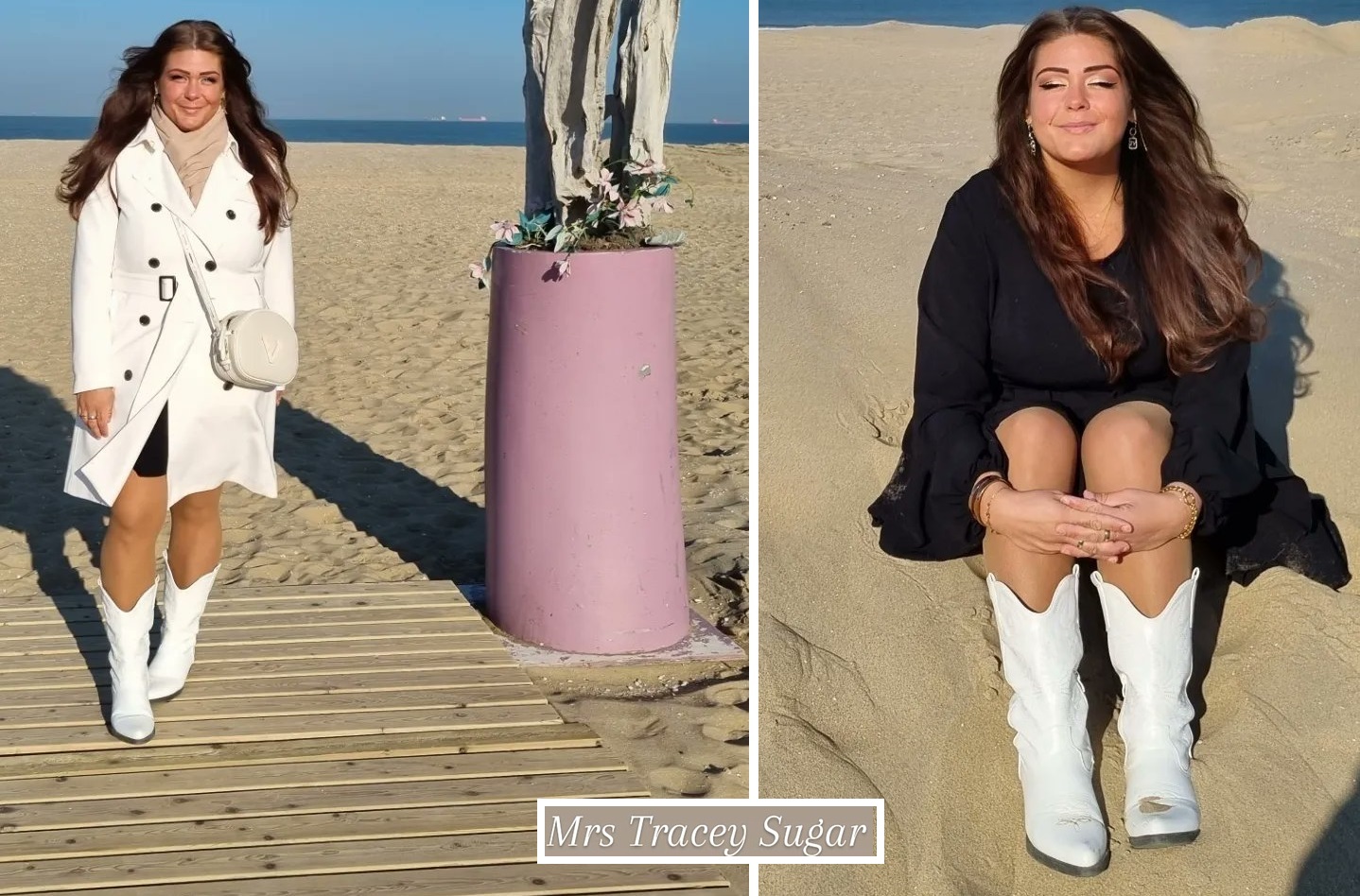 Dominatrix Tracy Sugar ontspant op het strand Tracy Sugar