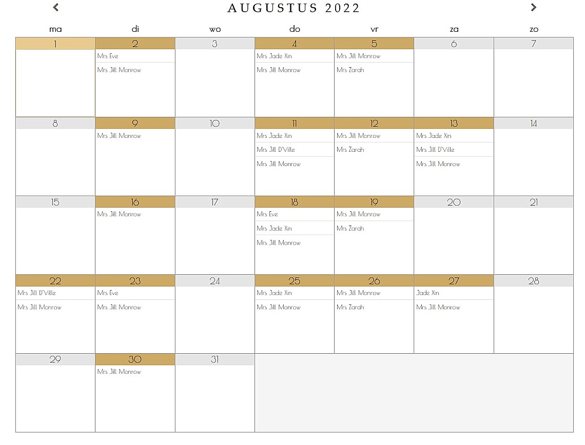 De agenda voor augustus van Donna Fiera Agenda Donna Fiera