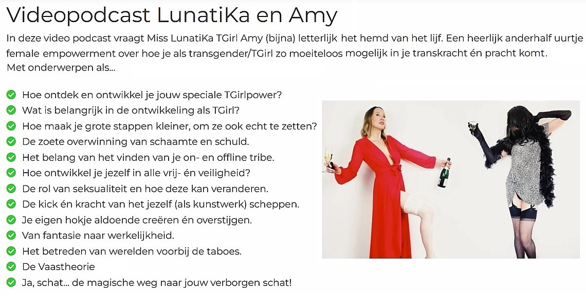 Van de site van Meesteres LunatiKa: de inhoud van haar eerste podcast... site lunatika