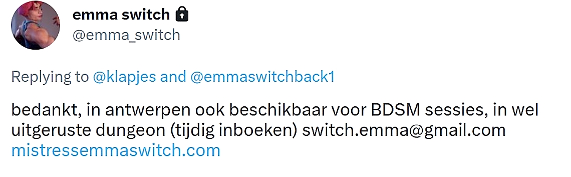Laatste nieuws Mrs Emma Switch in Nederland en vooral info Antwerpen Emma Switch Nederland