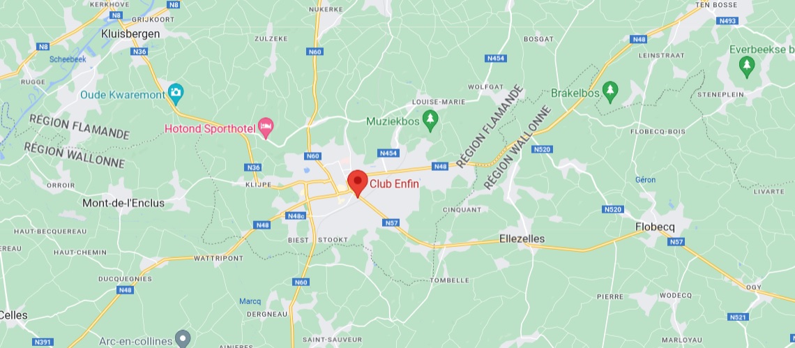 Een overzichtkaart van Kasteel Enfin Kasteel Enfin