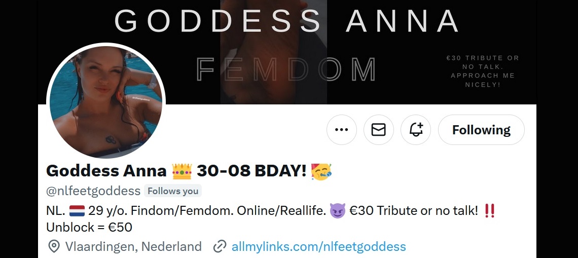 Als je geld wil sturen voor de verjaardag van Goddess Anna, weet je met dit plaatje wat je moet doen... verjaardag Goddess Anna