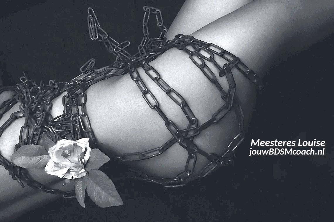 Meesteres Louise's topbanner van haar site als BDSM-coach Meesteres BDSM-coach