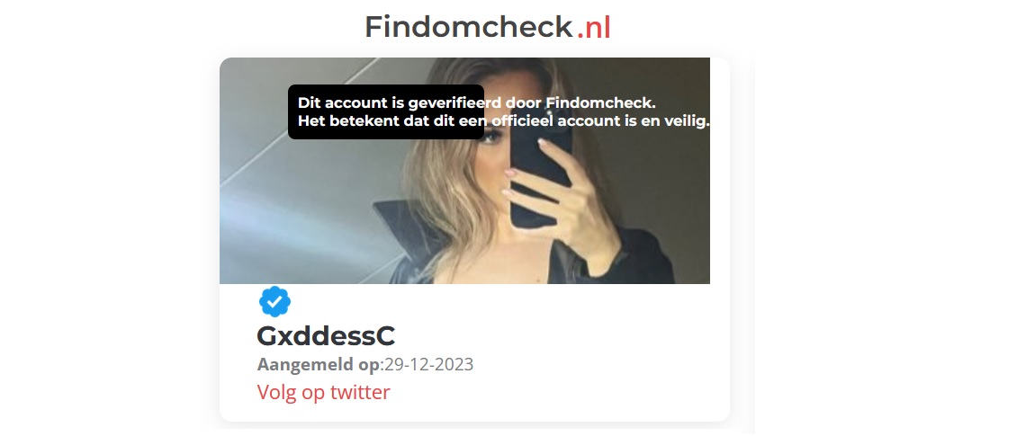Goddess C, een van de Findommes die de checks hebben gehaald Findommes checks