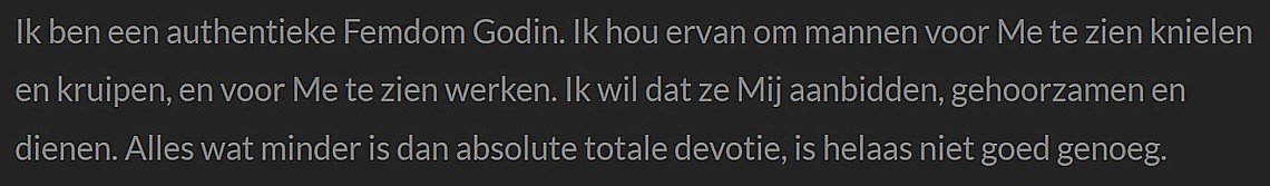 Een van de uitspraken van Goddess Red Goddess Red