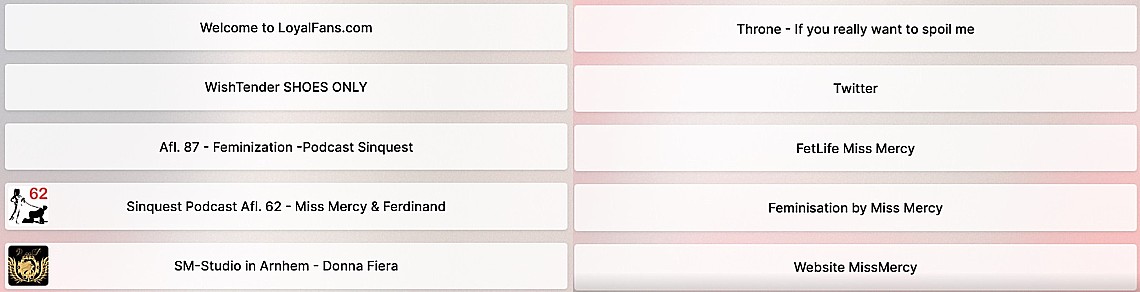 Alle sites van Miss Mercy op rij sites miss mercy