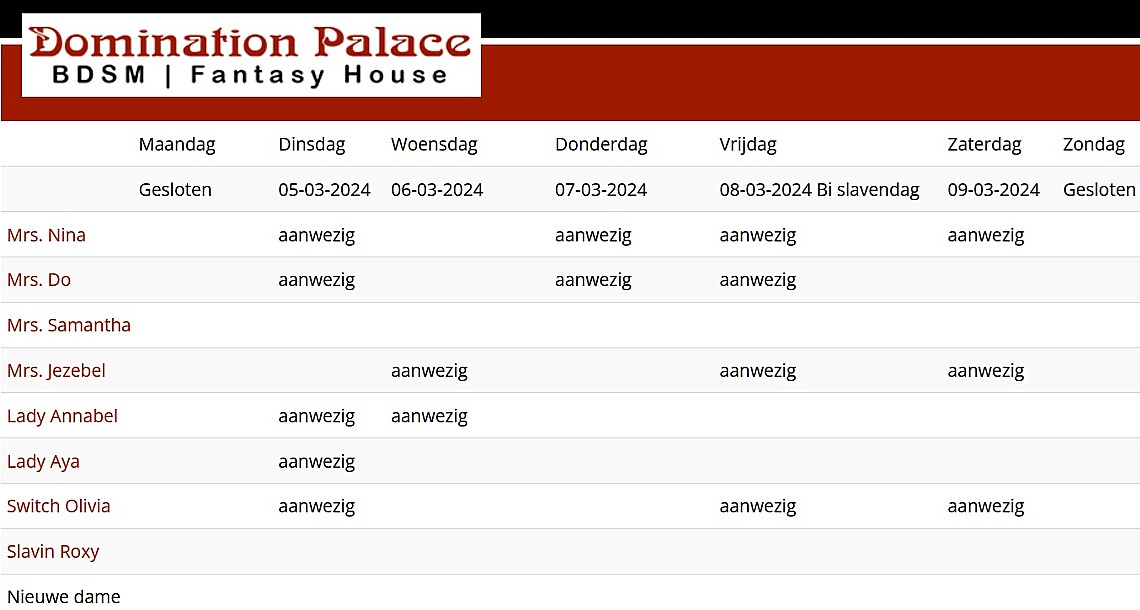 Kijk, op de agenda van deze week, staat Lady Aya ook! agenda Lady Aya