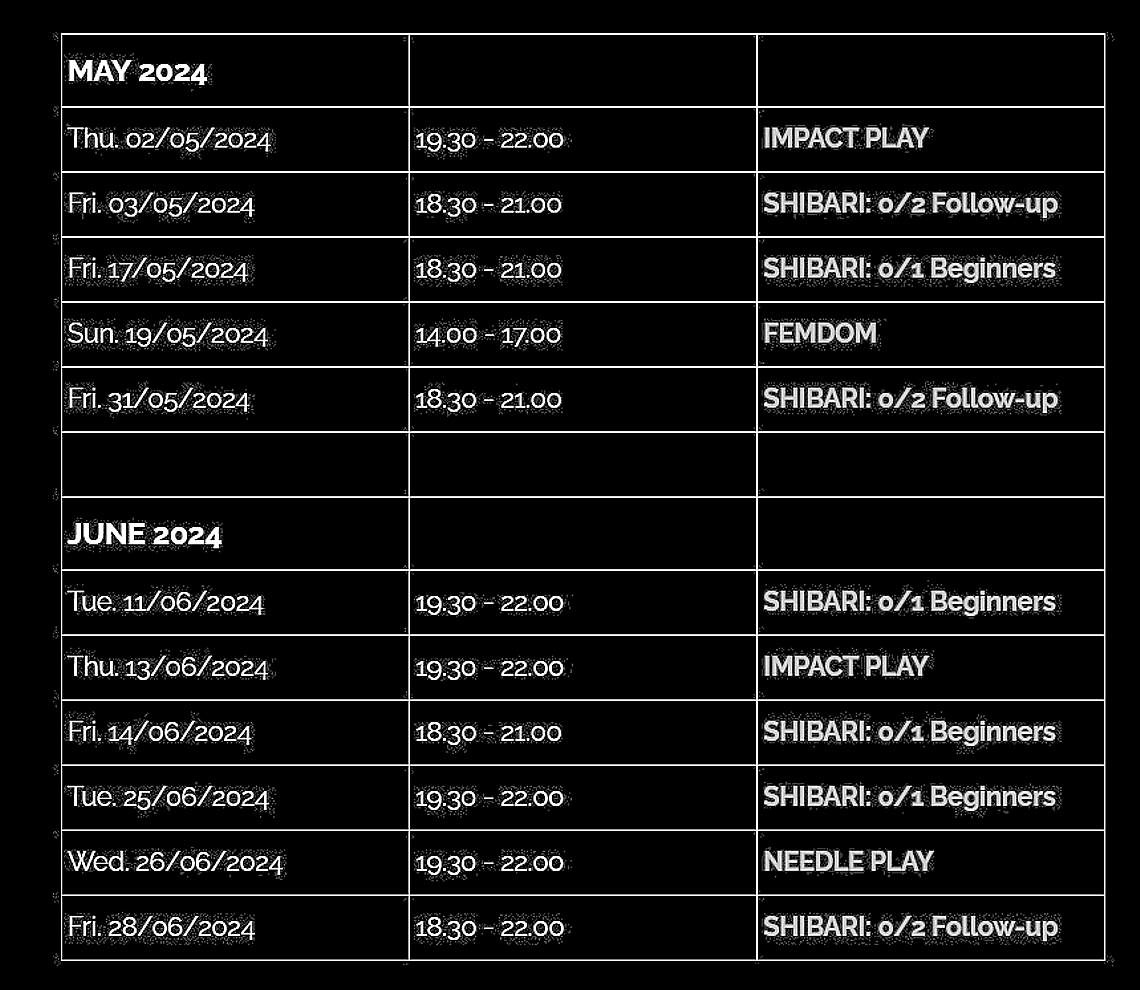 De BDSM-workshops van Mrs. Medusa te Brussel BDSM-workshops Brussel