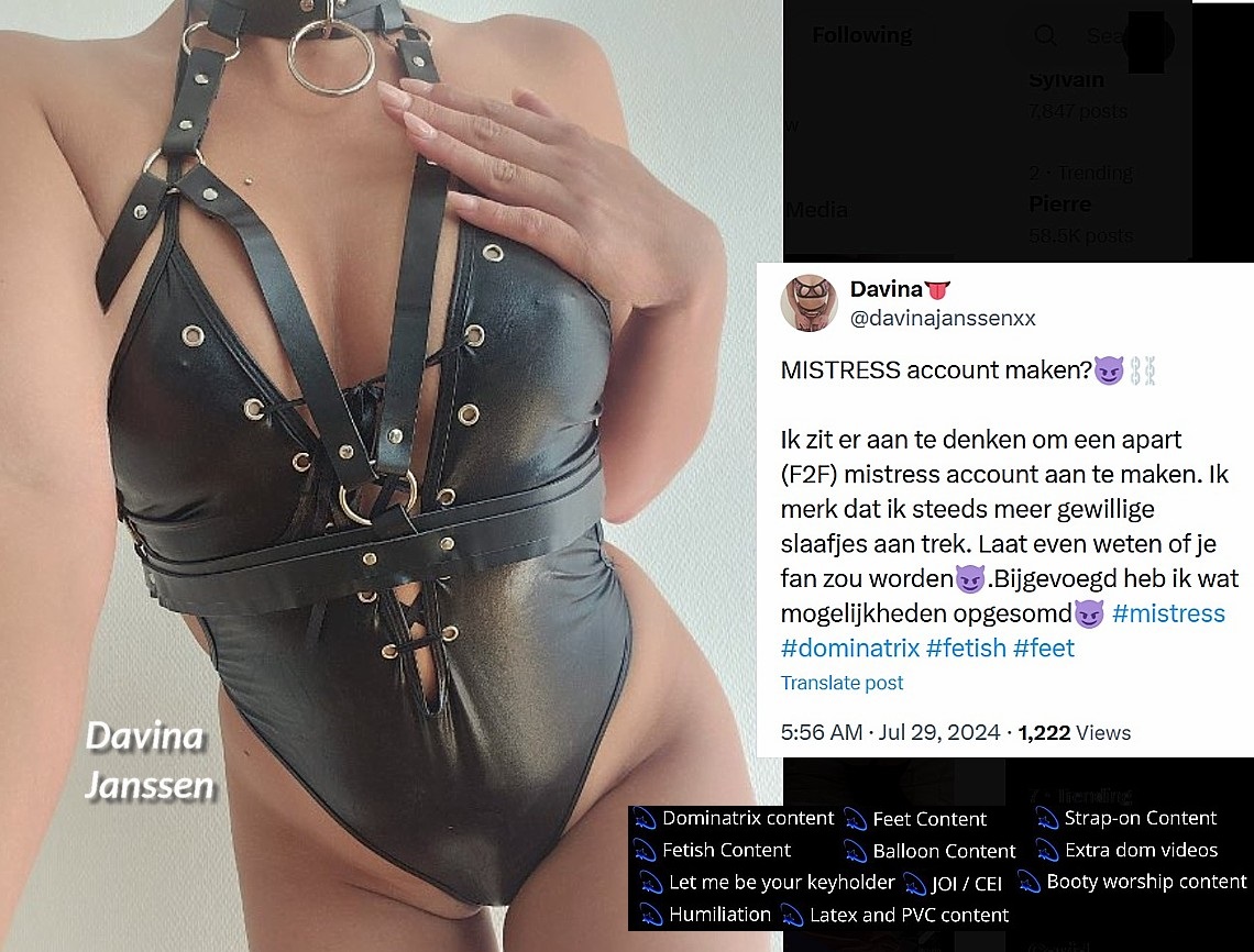 De overdenkingen van Davina Janssen mbt het openen van een Meesteressenaccount. Davina Janssen