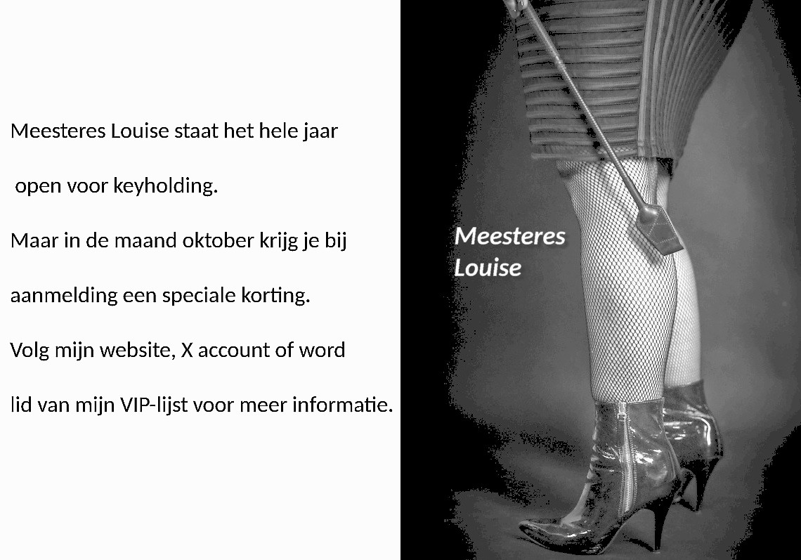 Meesteres Louise vooralsnog de enige Meesteres op Klapjes Locktober online Klapjes Locktober online