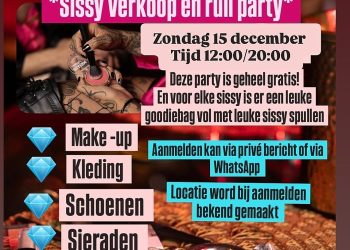 Zondag 15-12, gratis SISSY verkoop- en ruilparty (midden NL)
