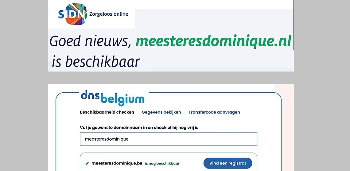 De mooiste Meesteressennaam als evenmooie domeinnaam in NL én Be! Meesteressennaam