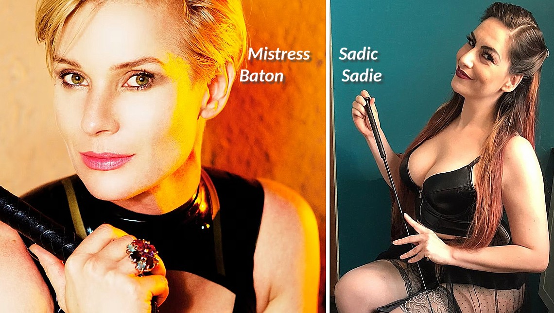 Mistress Baton en Meesteres Sadic Sadie zochten filmslaven... Maar misschien kan jij hen andere zaken bieden... Mistress Baton Filmslaven