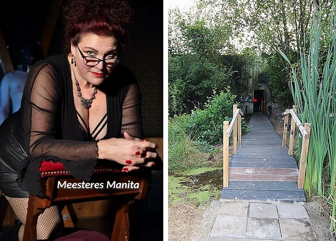 Meesteres Manita en een van de vele landelijke foto's van Lapine waar haar in- & outdoorevent 2025 wordt gehouden. Meesteres Manita 2025