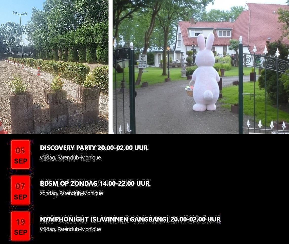De omgeving en BDSM-agenda van Parenclub Monique van de gelijknamige Meesteres BDSM-agenda Meesteres Monique