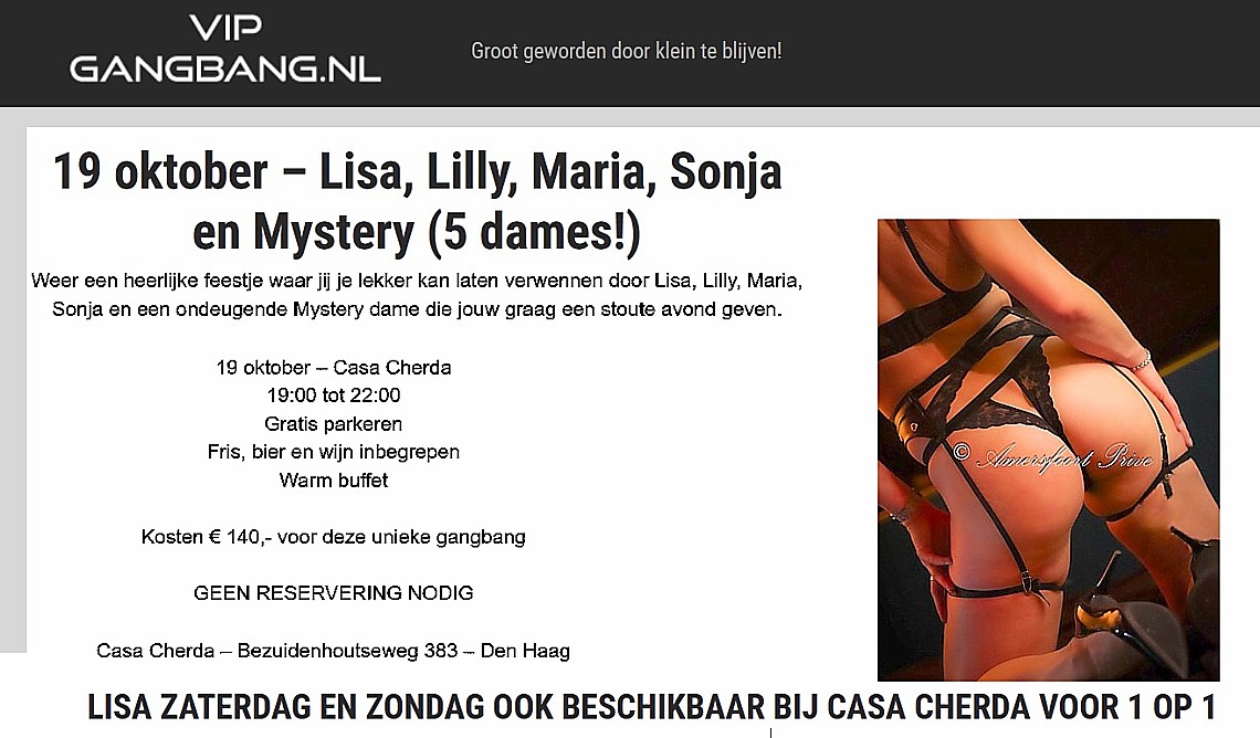 De eerstvolgende gangbang in Den Haag: natuurlijk bij Casa Cherda! Gangbang Den Haag